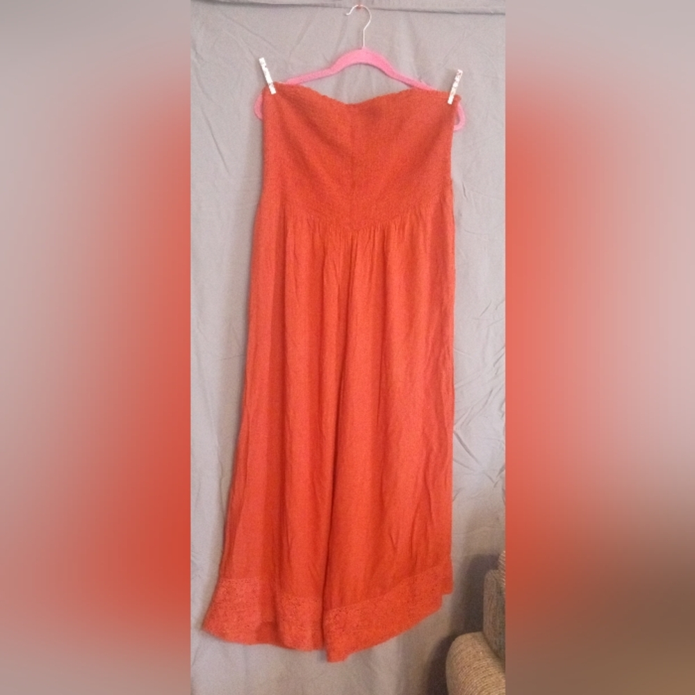 Rust Colored Strapless Maxi Jumper